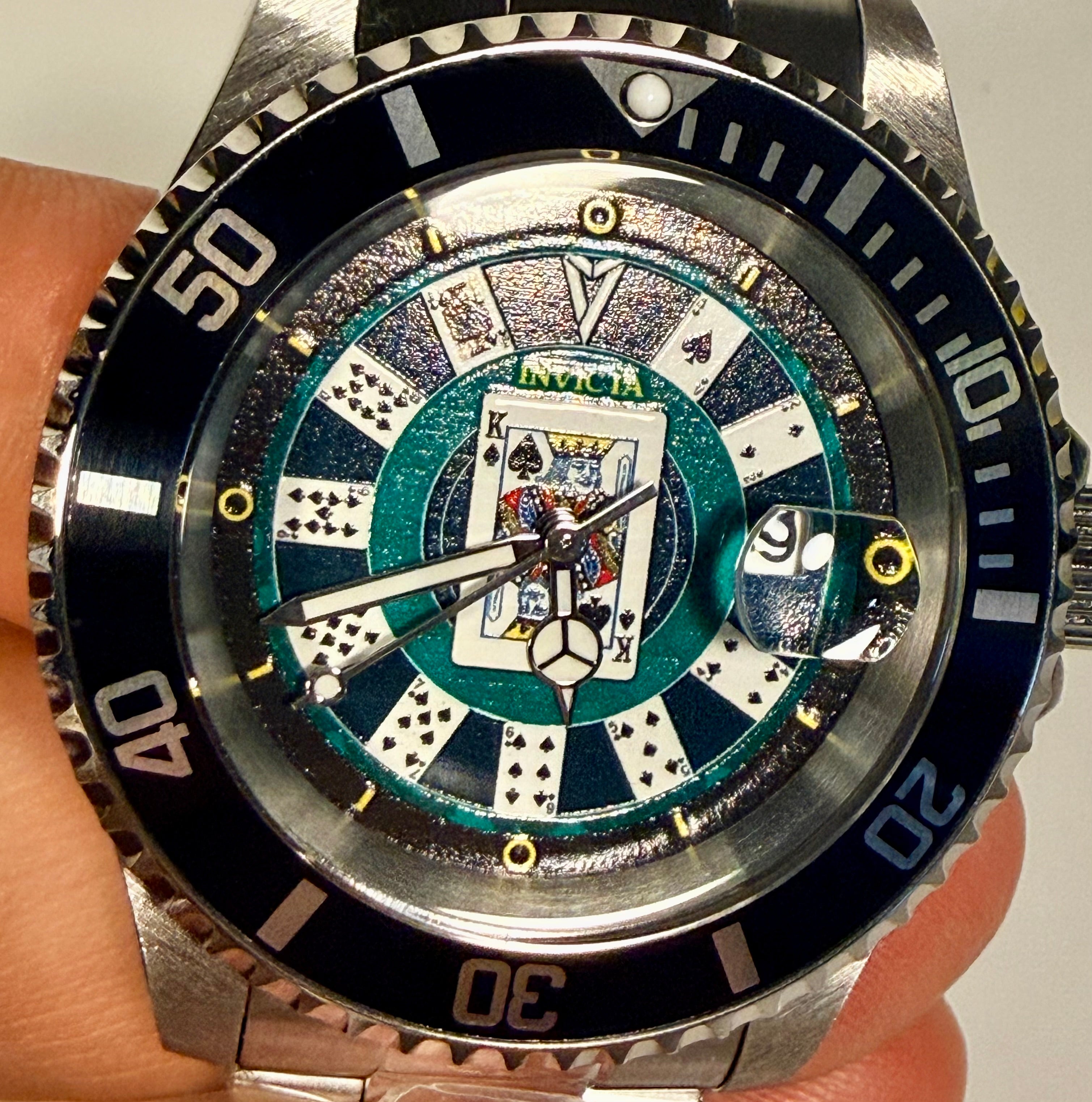 50524 Invicta Mens Pro Diver House of Cards Green Dial 40mm Stainless Steel 200M