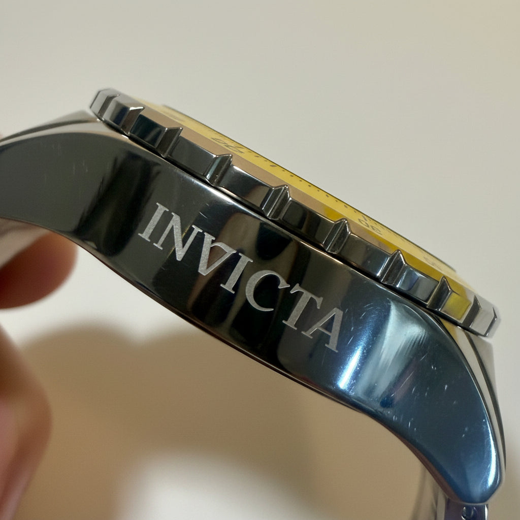 Invicta Aviator  Mens White Silicone Chronograph 50mm with 'Invicta' branding on a light background