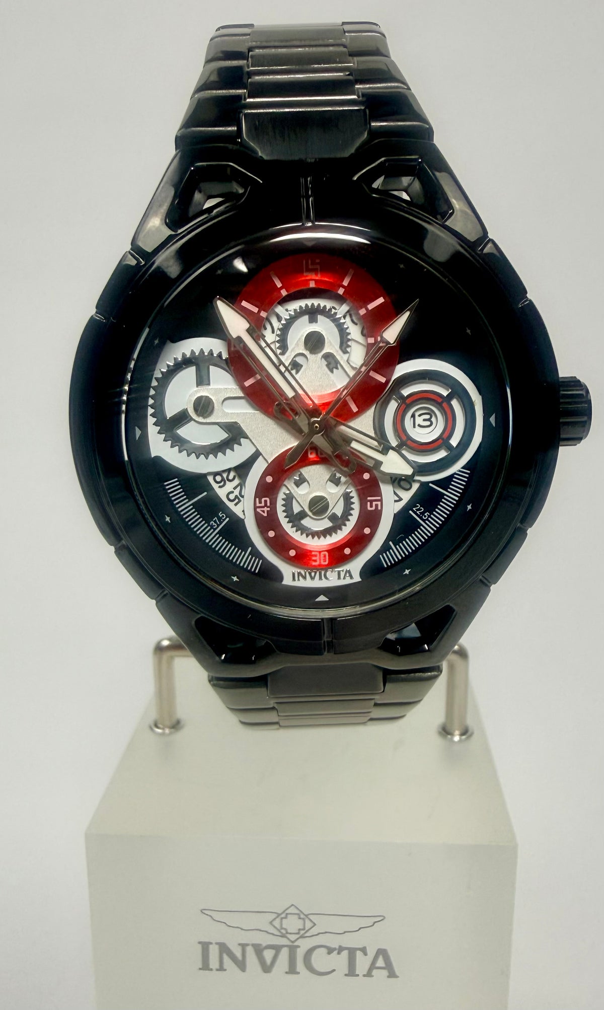 79007 Invicta S1 Rally Mens Watch Multi Function Black Dial Steel 44mm Case