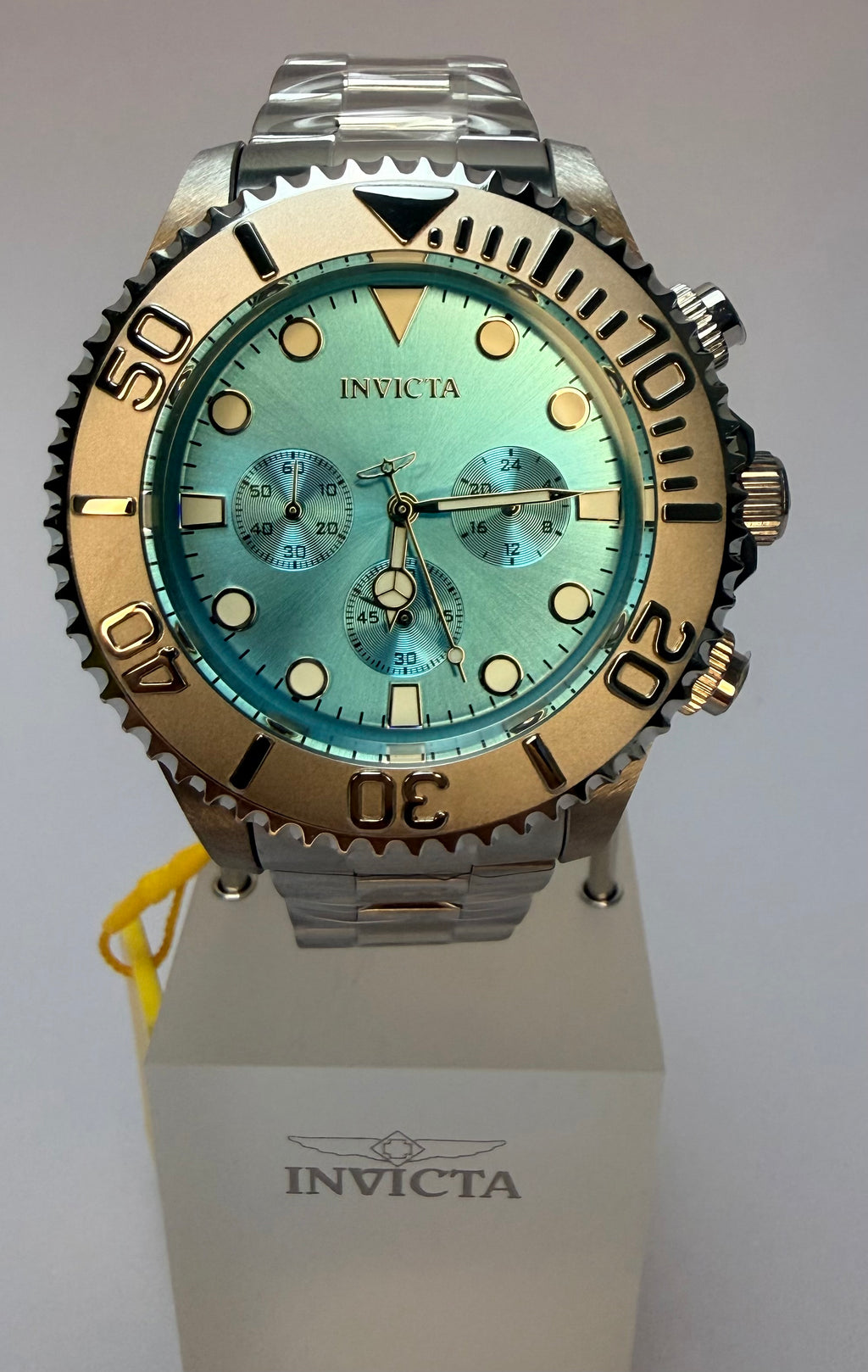 49213 Invicta Grand Diver Stenoz Chronograph 47mm Stainless Light Blue Dial 200M