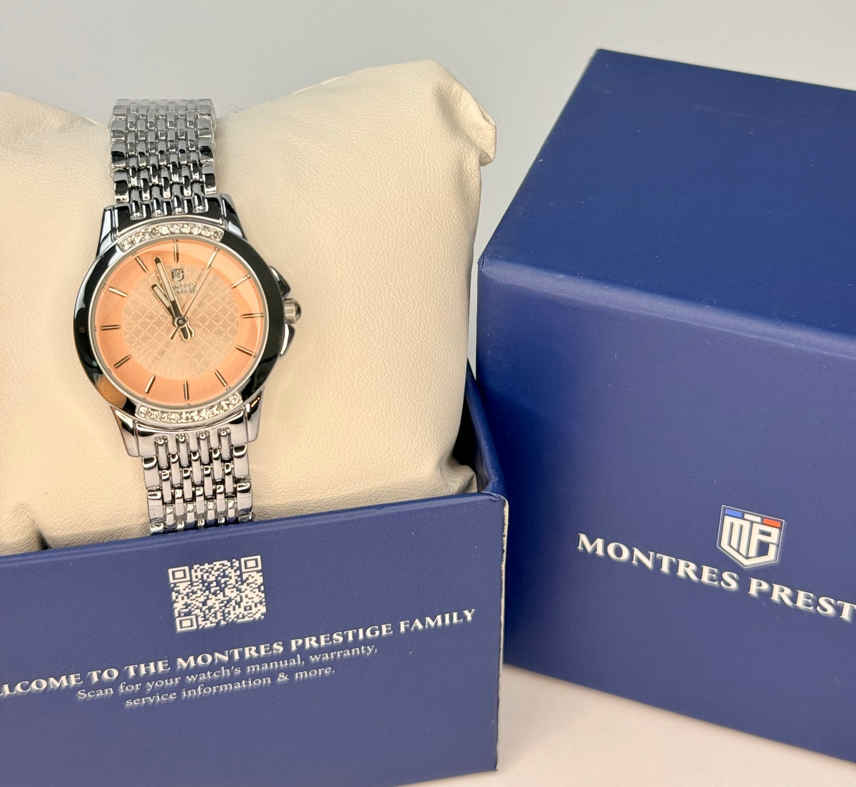 00218 Montres Prestige X Invicta Pink Dial Crystal 27mm Stainless Steel Watch