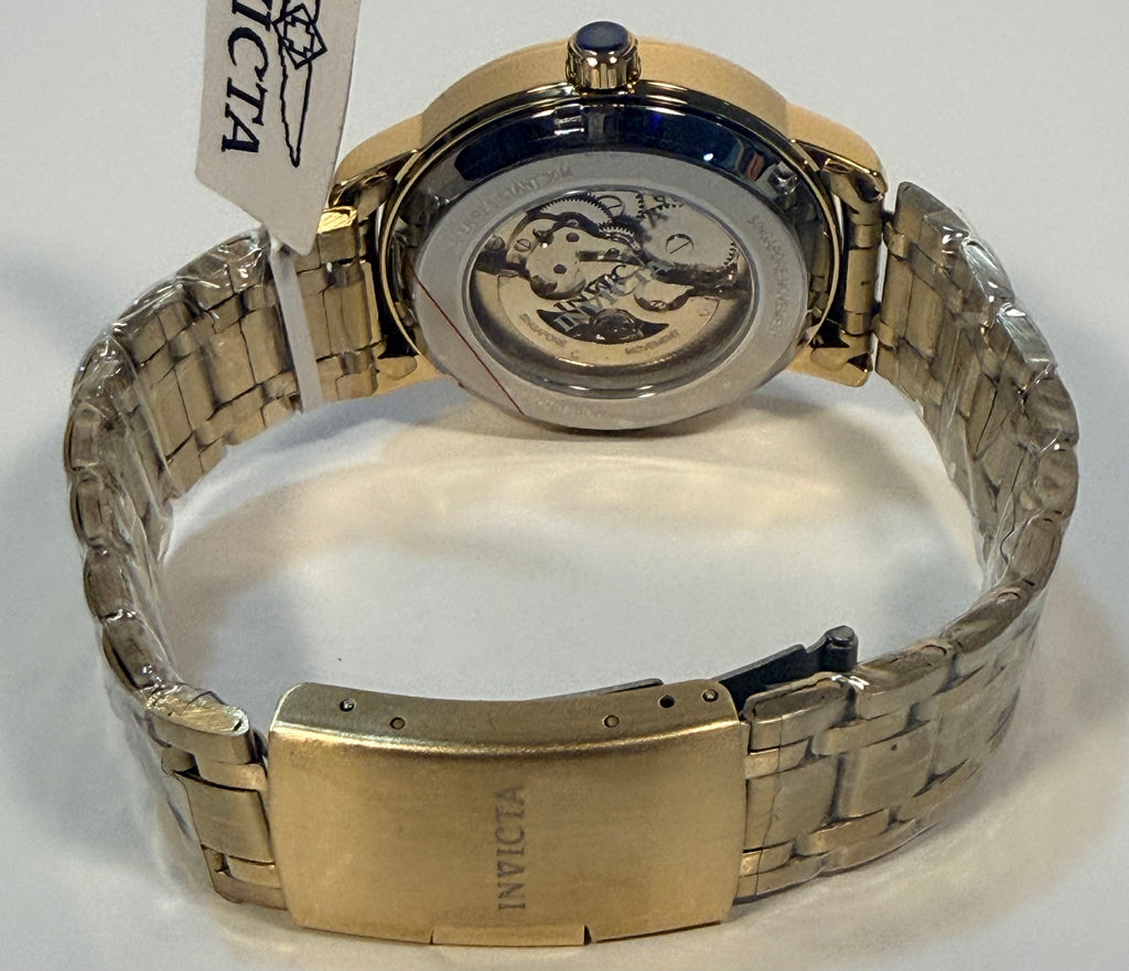 69121 Invicta Objet D Art Arcalis Automatic Men Gold Skeleton Dial Watch 42.5mm
band