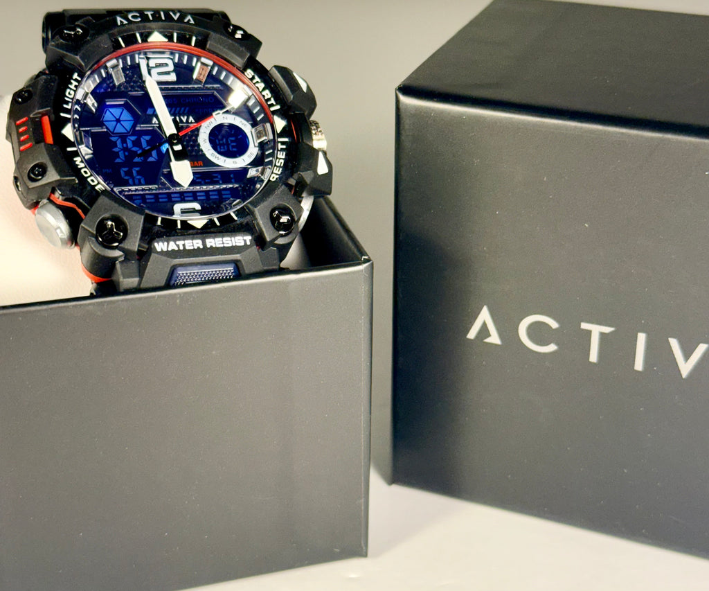 ACW8070-005 Activa X Tenon Mens Digital Black Dial Poly Strap Sport Watch 48mm in display