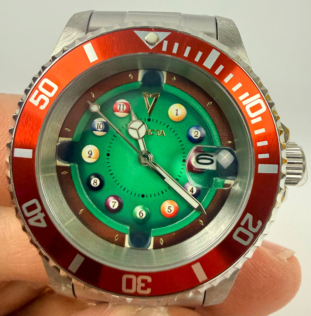 50523 Mens Pro Diver House of Cards Green Dial 40mm Watch with Divers Case
