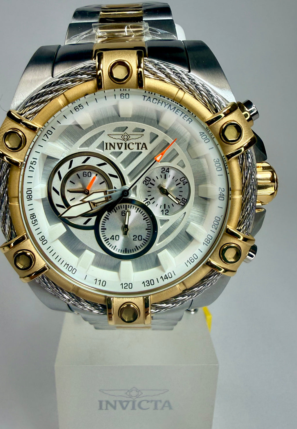 49746 Invicta Bolt Ace Men's Gold Steel 52mm Chronograph Watch