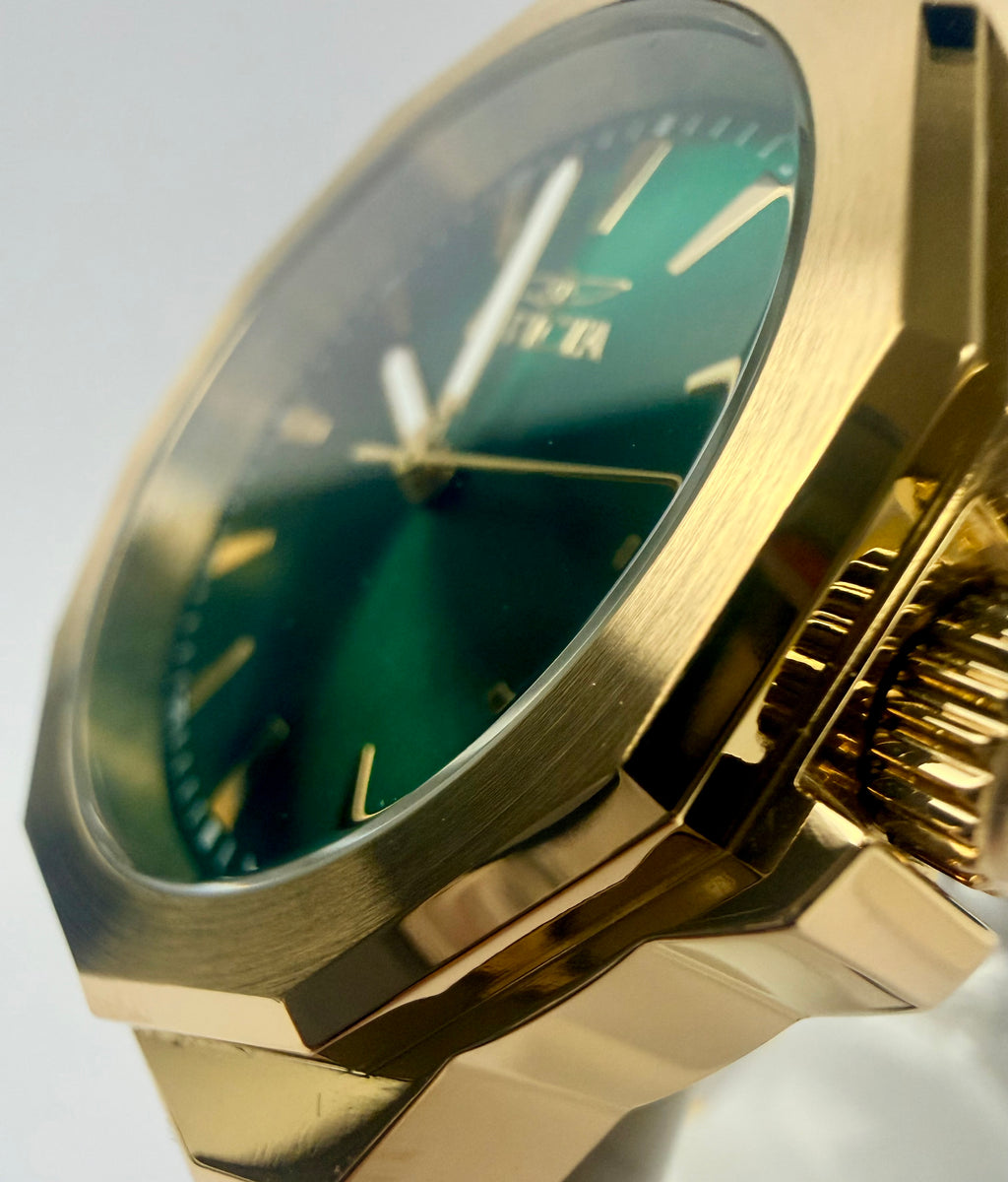 46841 Invicta Speedway Dominus Men's Watch 42mm Gold Band Green Dial Special Case