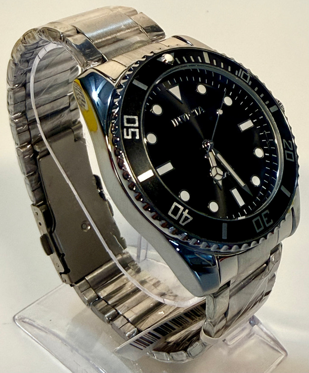 69401 Invicta Mens Pro Diver Vitreos Stainless Steel Bracelet Black Dial 42mm other side