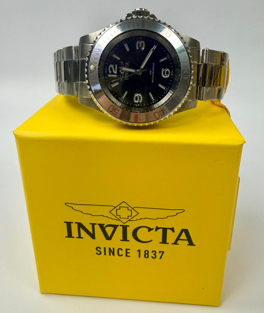 69479 Invicta Specialty Rowan Black Dial Stainless Steel 40mm Watch 30m WR