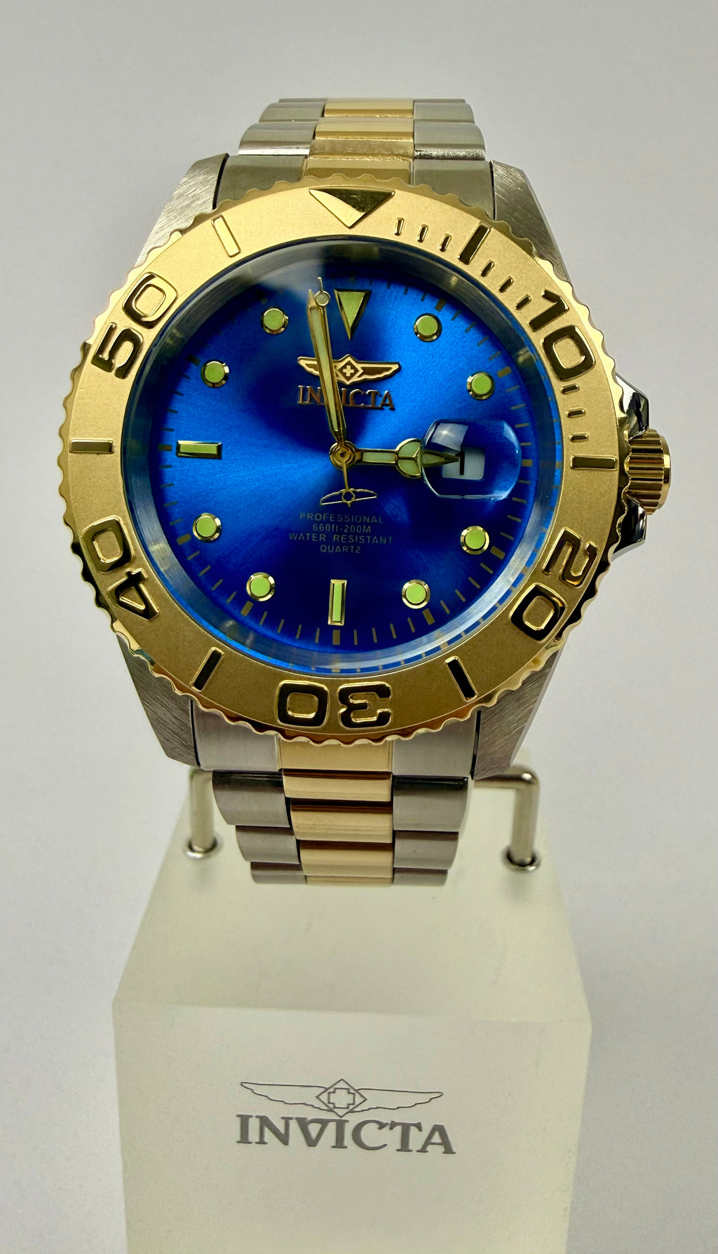 29949 Invicta Pro Diver Mens Pro Diver 43mm Two-Tone Blue Dial Watch with Case