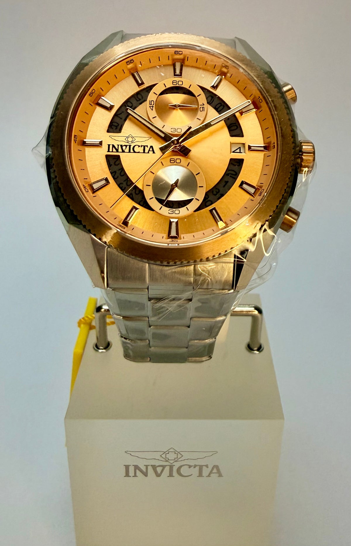 50436 45mm Men's Speedway Sprintus Chronograph Rose Gold Steel Dial