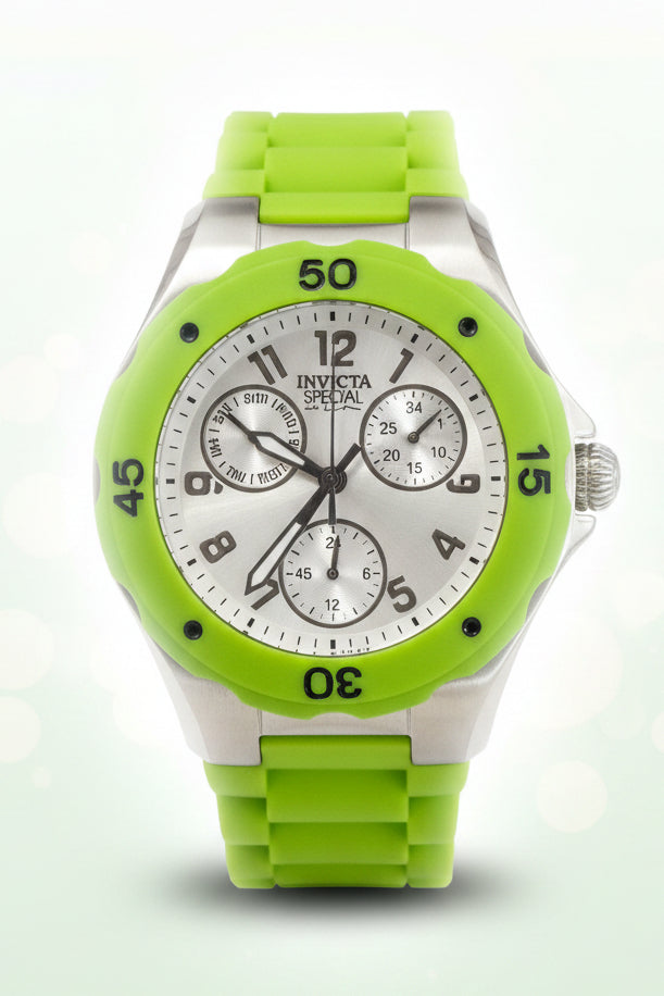 Invicta Unisex 38mm Angel watch with a silver case on a white background