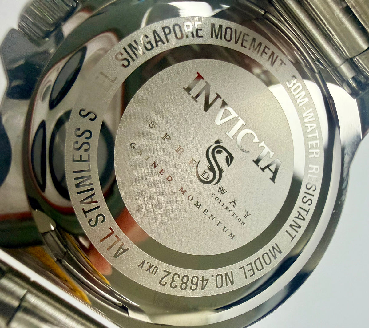 46832 Mens Invicta Speedway Dominus 42mm Steel Case Silver Dial Bracelet Watch 30M