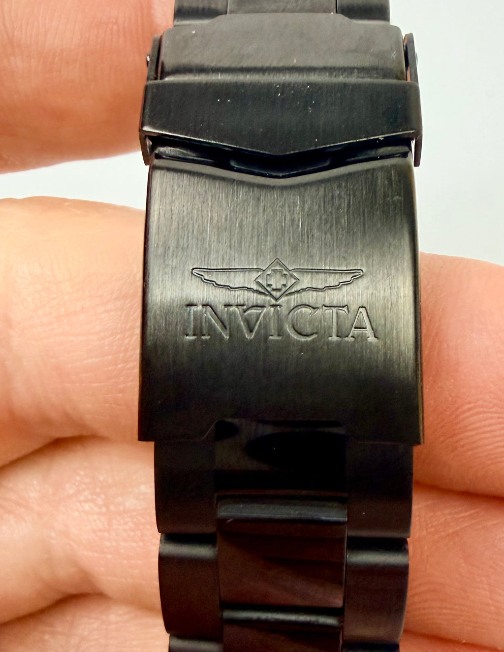 69727 41mm Invicta Specialty Velario Triple Black Dial Steel Bracelet Watch