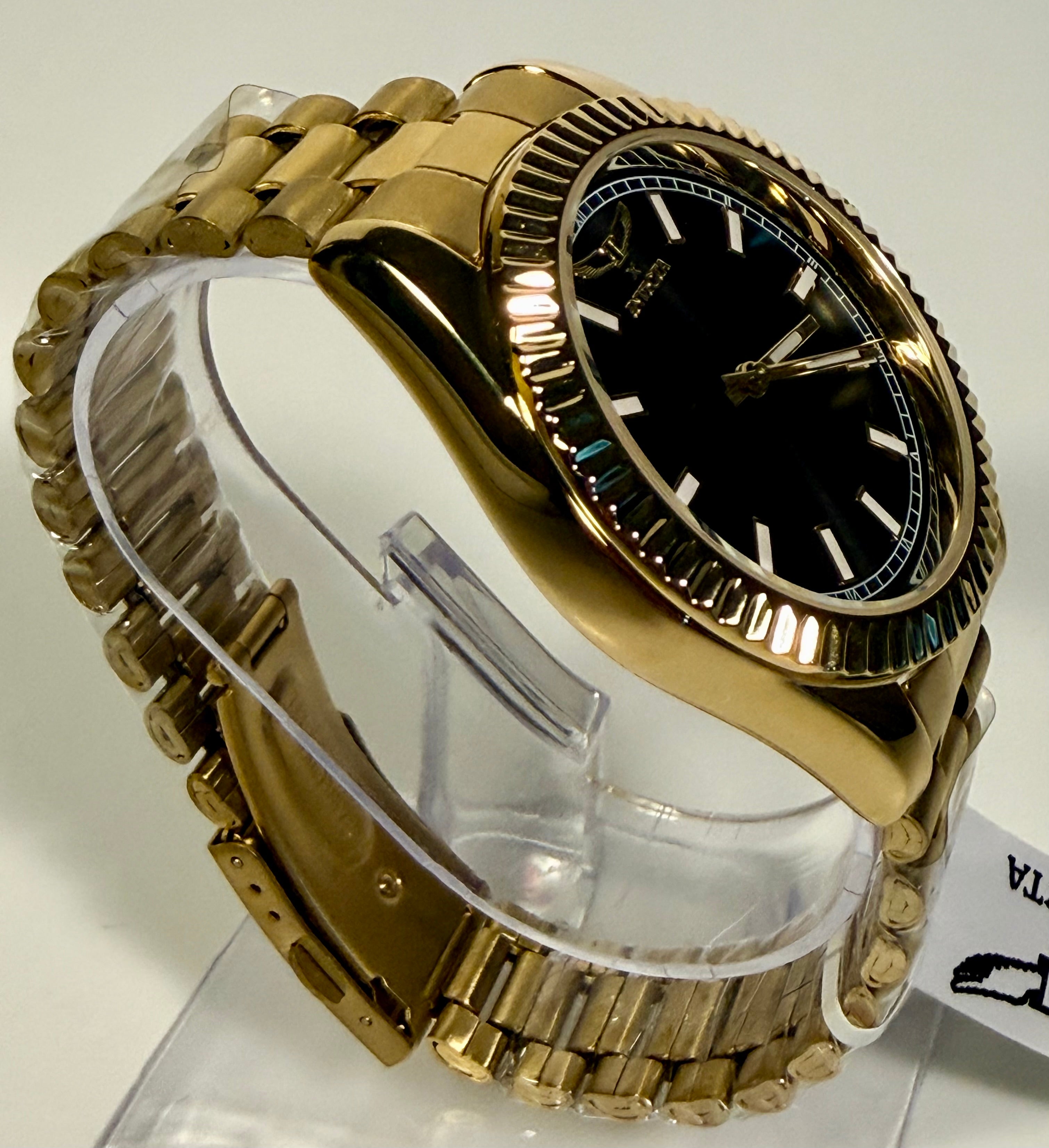 69006 Invicta Specialty I Black Dial Yellow Gold Tone 40mm Stainless Mens Watch other side