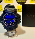 Activa Tactical X Black and blue digital watch with 'Activa' branding on a white surface.