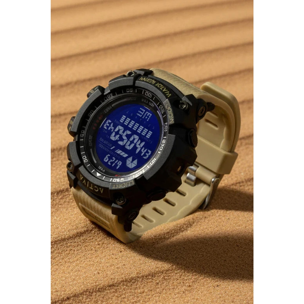 Activa Strike X By Invicta ACW8020-002 Digital 56mm Desert Storm Beige Mens Watch