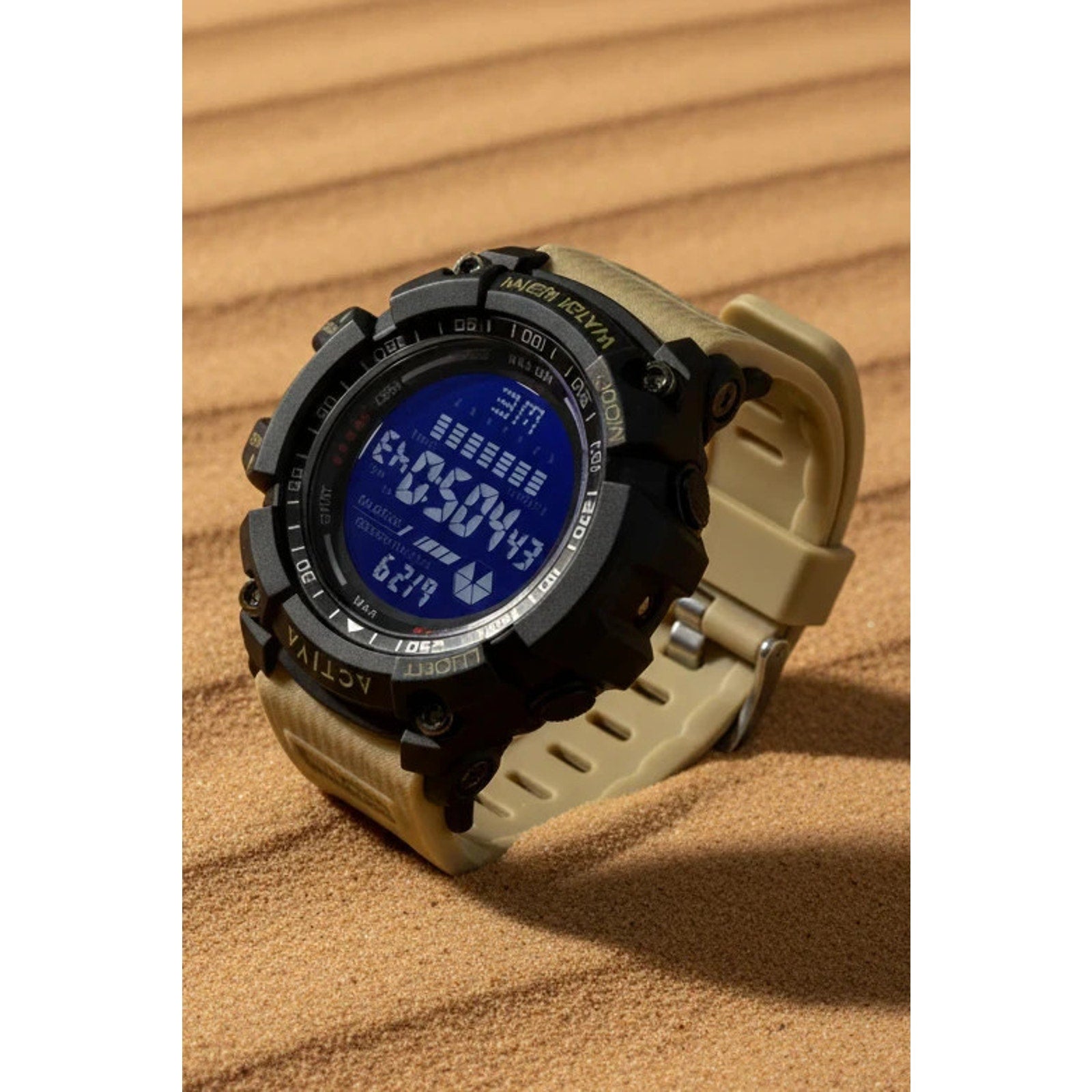 Activa Strike X By Invicta ACW8020-002 Digital 56mm Desert Storm Beige Mens Watch