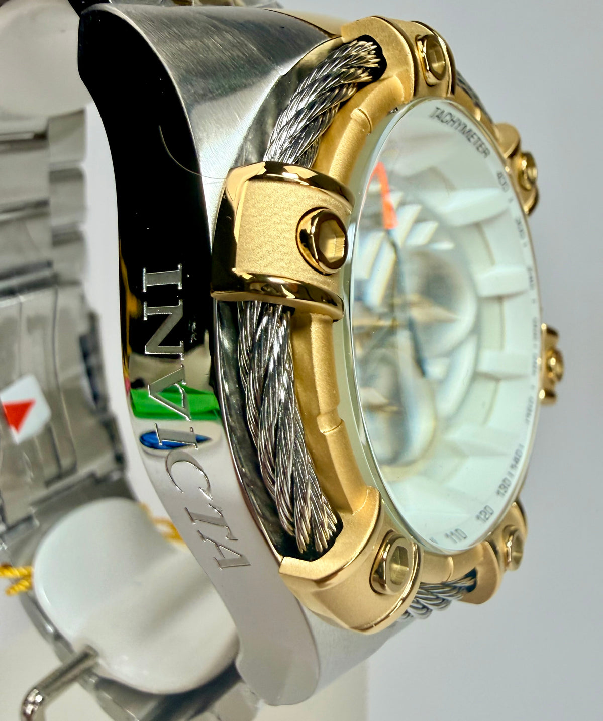 49746 Invicta Bolt Ace Men's Gold Steel 52mm Chronograph Watch