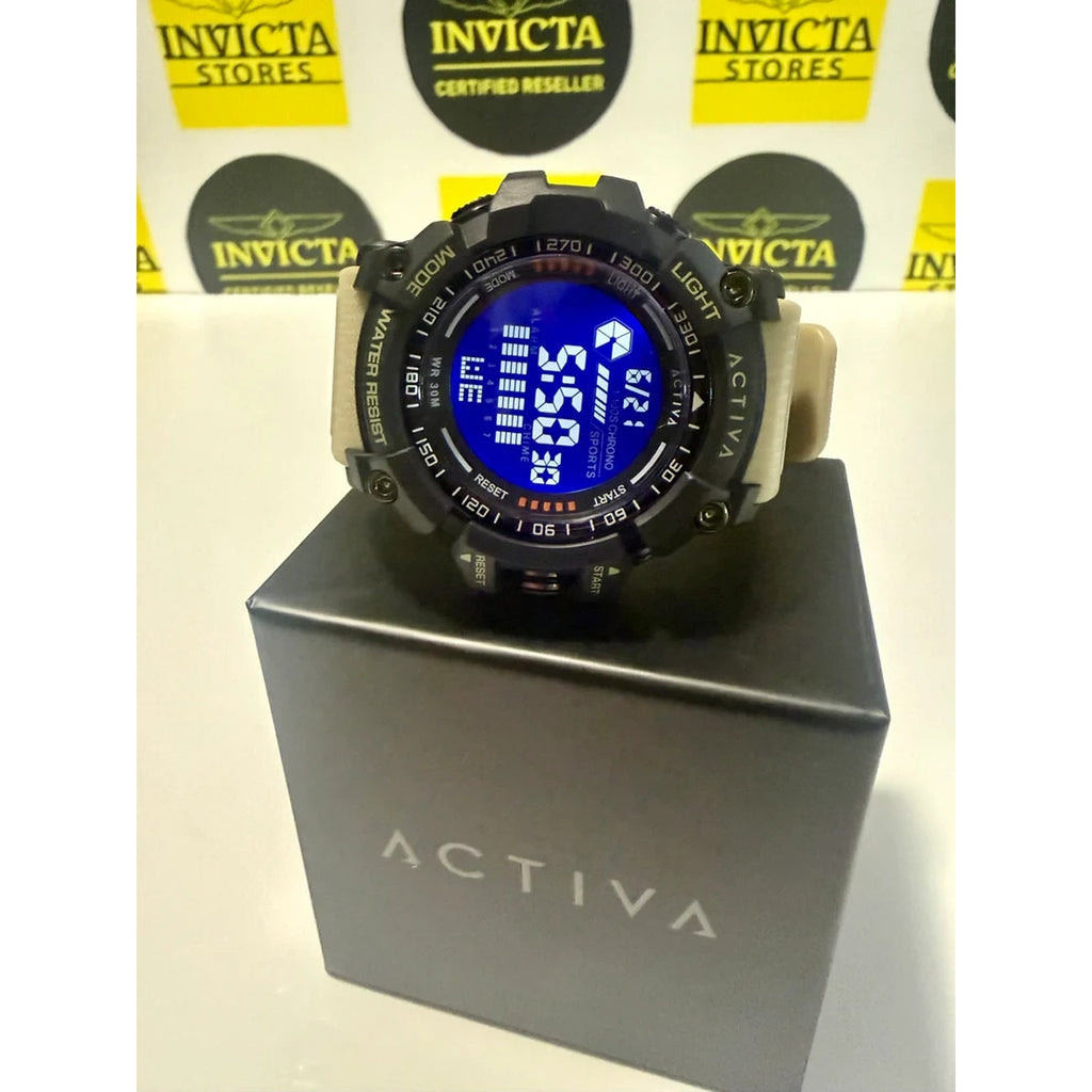 Activa Strike X By Invicta ACW8020-002 Digital 56mm Desert Storm Beige Mens Watch