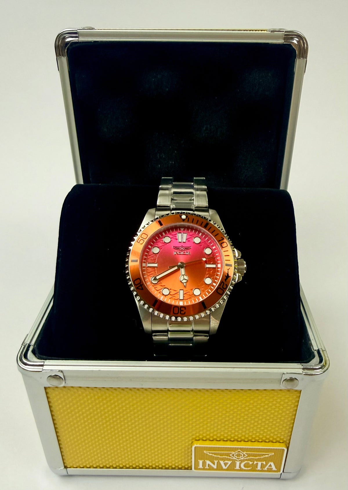 50933 Mens Pro Diver 43mm 100M Flame Fusion Crystal Watch Special Case