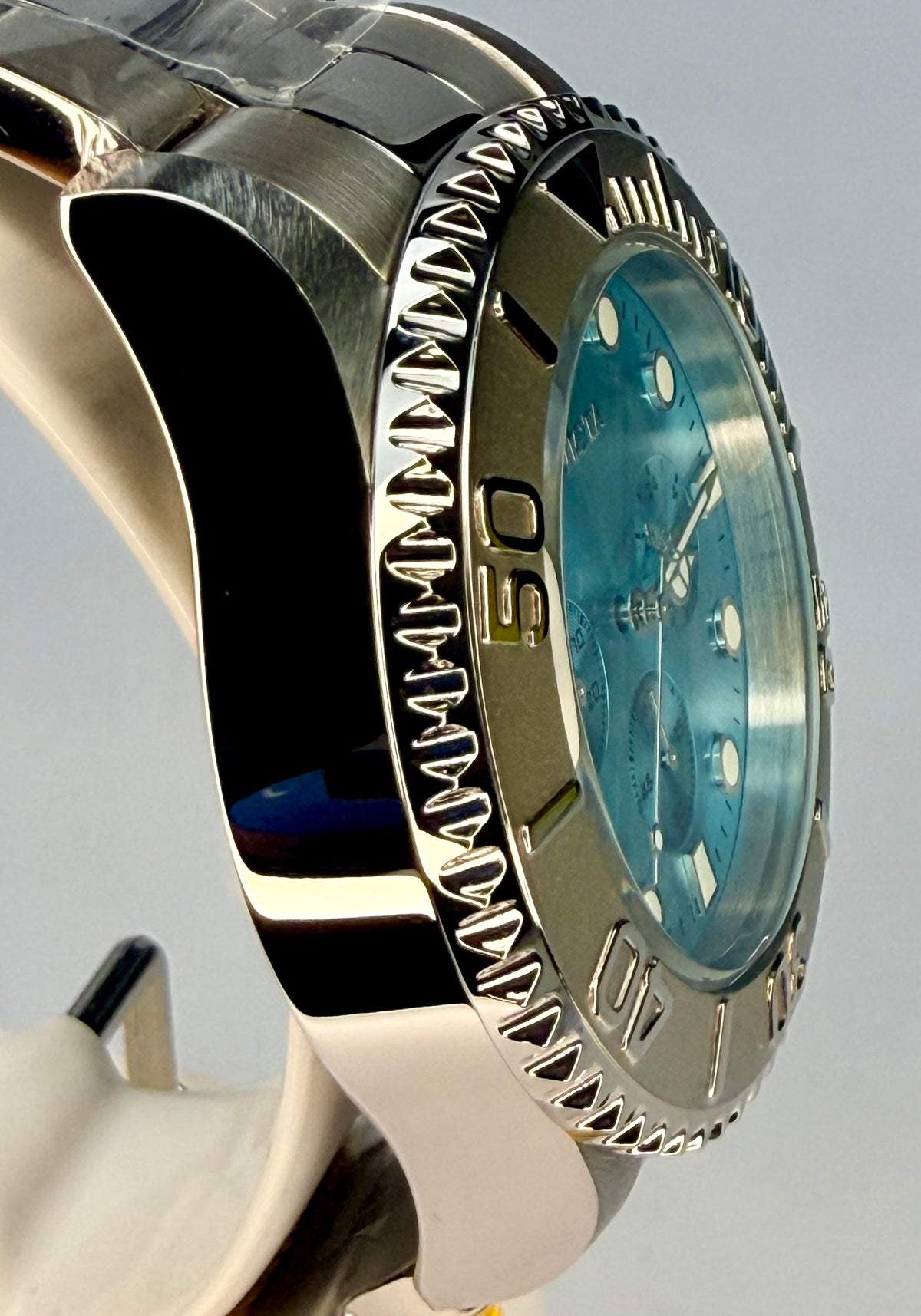 49213 Invicta Mens Pro Diver 47mm Stainless Steel Light Blue Dial Chronograph Watch