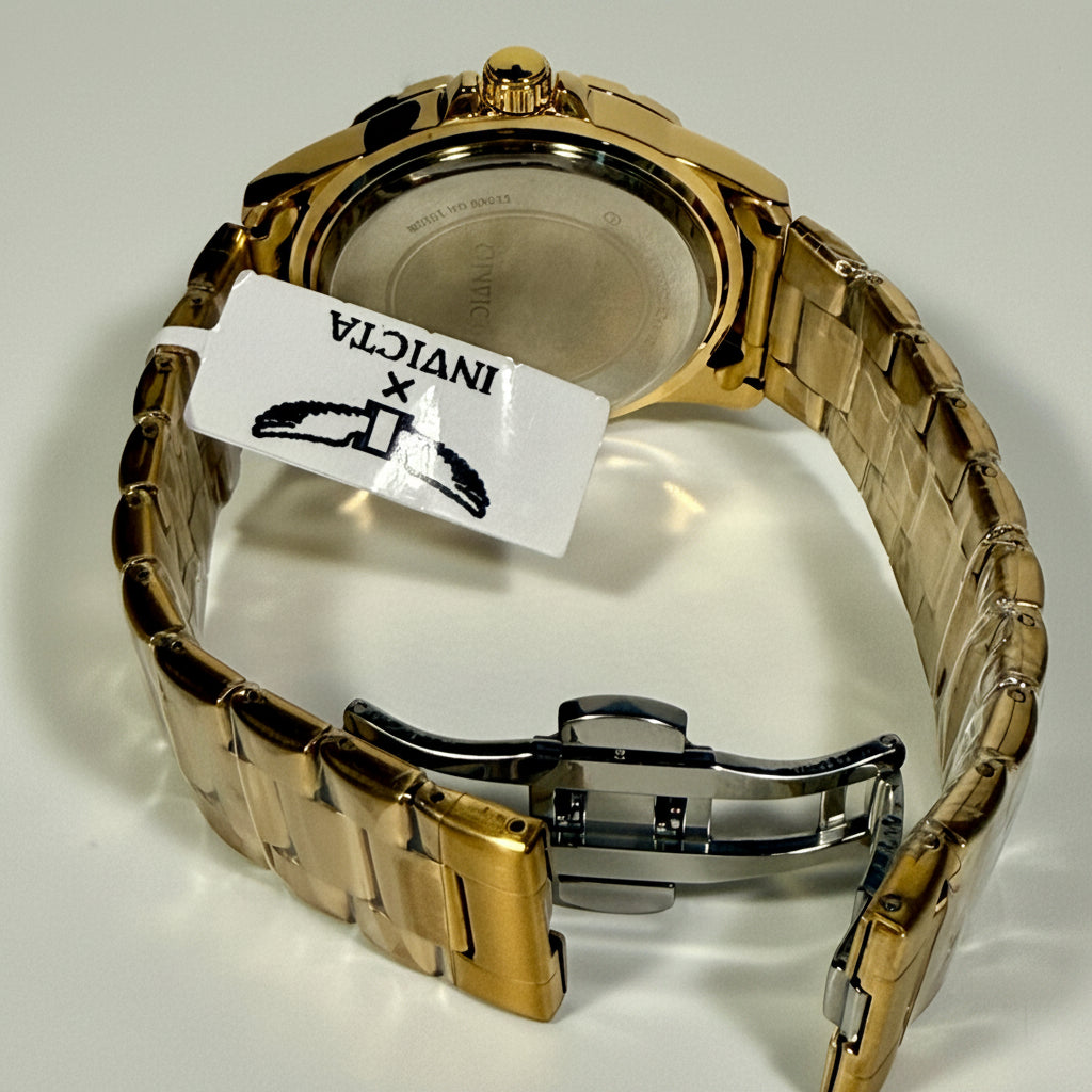 69033 Invicta Specialty Gold Tone Blue Dial 42mm Stainless Steel Mens Watch 30M