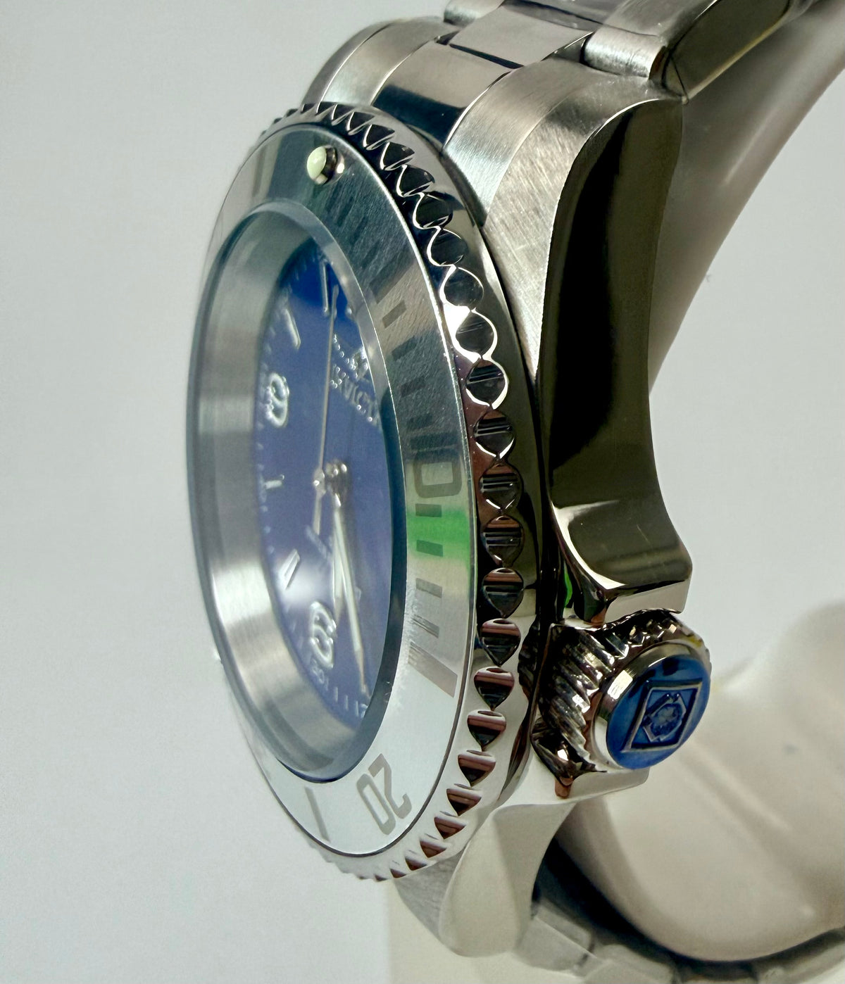 69478 Mens Specialty Rowan 40mm Stainless Steel Blue Dial Watch Coin Bezel and 50m WR