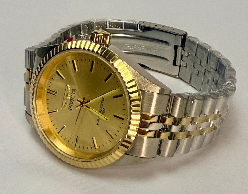 29382 Specialty Lumeris 43mm Stainless Steel Gold Dial Analog Watch Stainless Steel