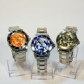 48567 48569 48570 Mens Pro Diver Camo Bundle CAMOFLAUGE 3 Watch Set 3 Dial Color on stands