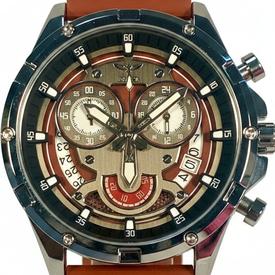 69879 Invicta S1 Rally Mens Watch 44mm Red Dial Stainless Steel Silicone Strap