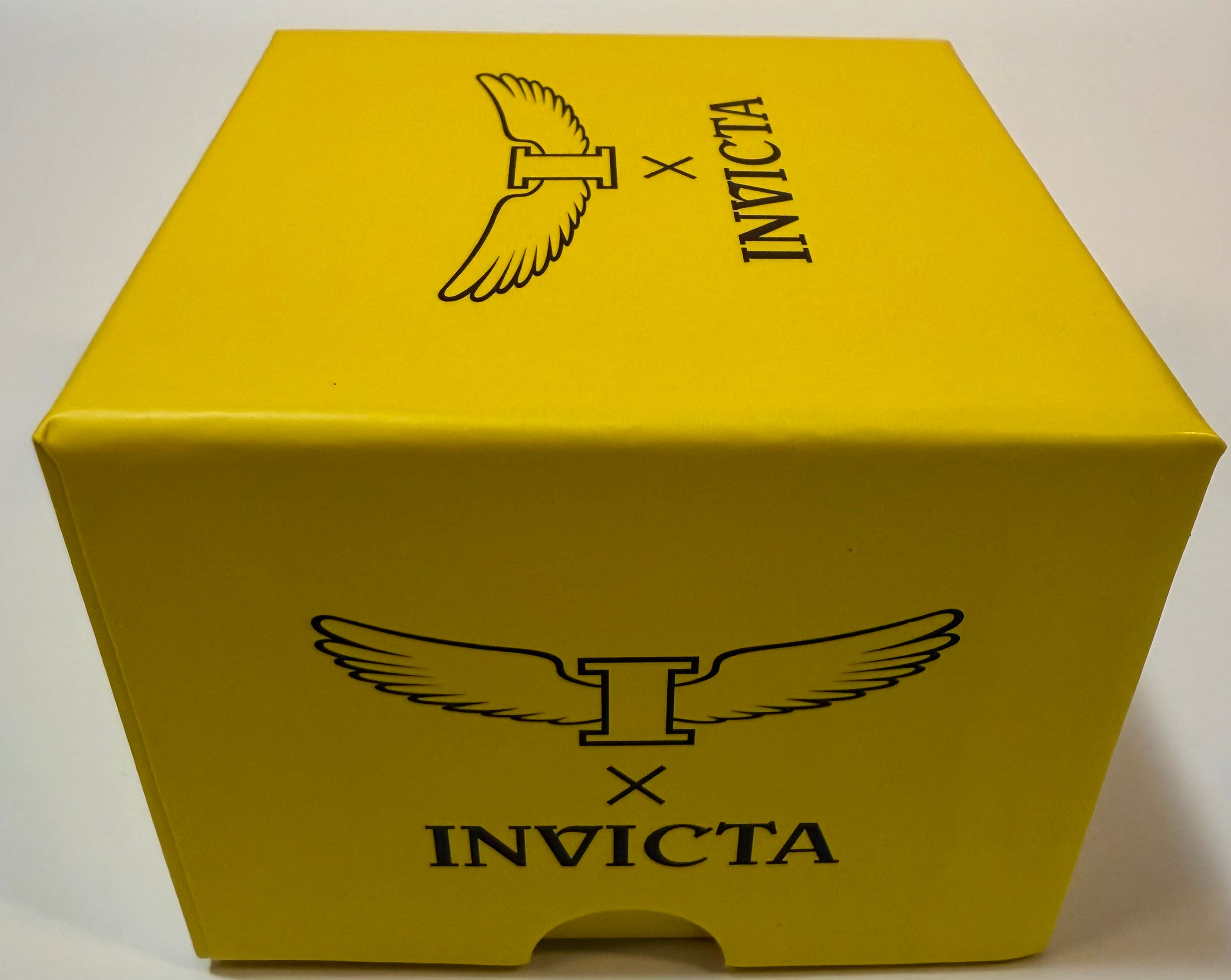 Yellow box with Invicta logo on a white background
