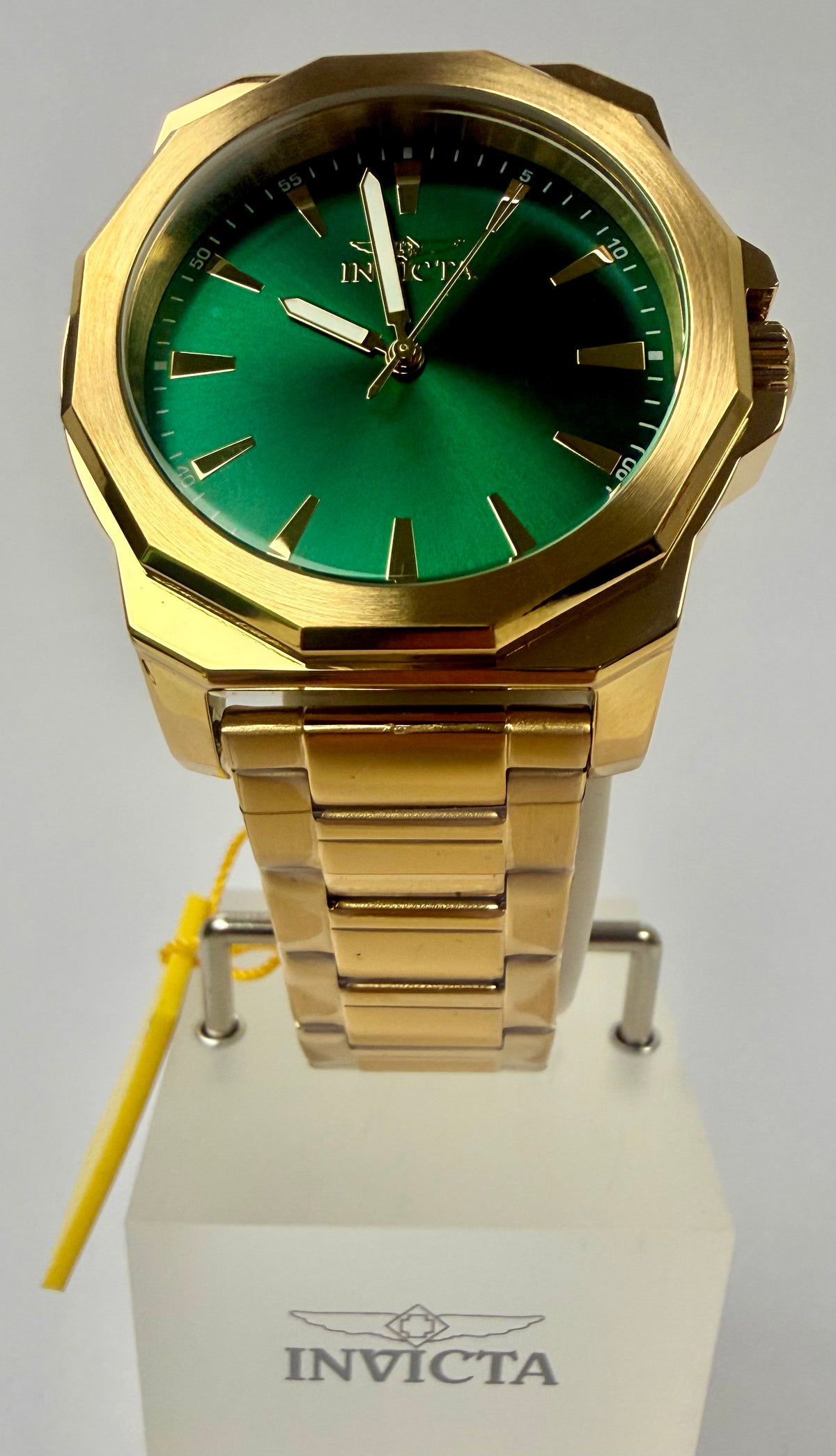 46841 Invicta Speedway Dominus Men's Watch 42mm Gold Band Green Dial Special Case