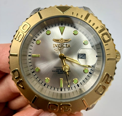 29950 Mens Pro Diver Abbysor 43mm Silver Dial Gold Bezel Two Tone Watch