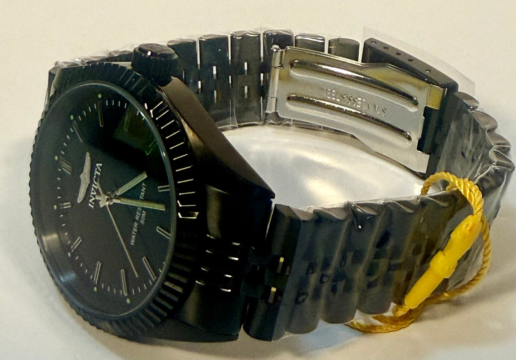 Invicta Specialty Serrate Men's Watch - 43mm, Black (79018) lying on a flat surface
