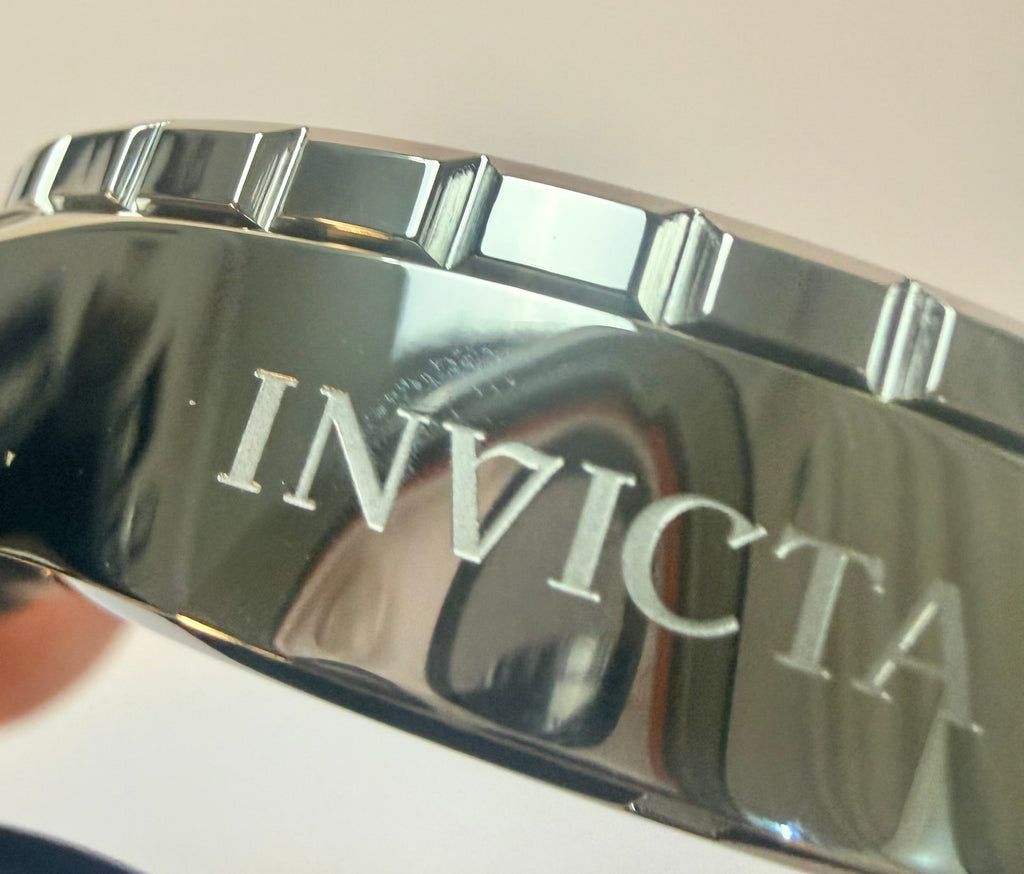 49850 Invicta Aviator Men 50mm Stainless Steel Black Roulette Dial Silicone Strap