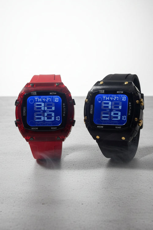 Activa X Ranger Bundle one red and one black, on a light gray surface with a white background.