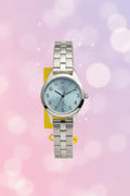 Invicta Ladies Ocean Voyage Silver watch with a blue face on a gray background