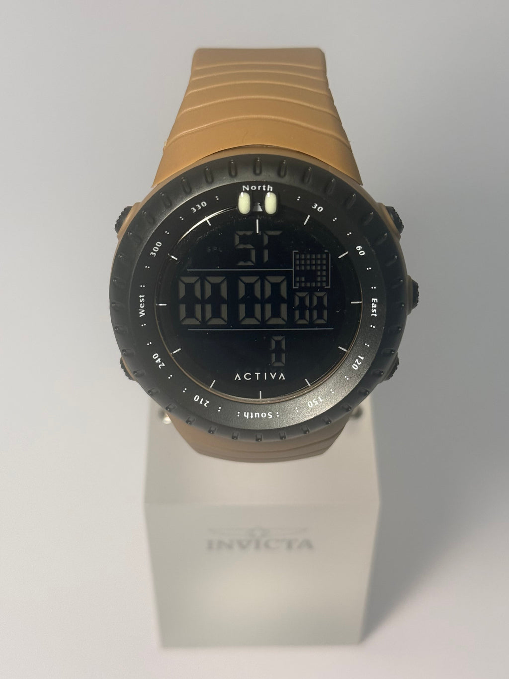 ACW1237-003 Digital Mens 53mm Tan Resin Chronograph Sport Watch
