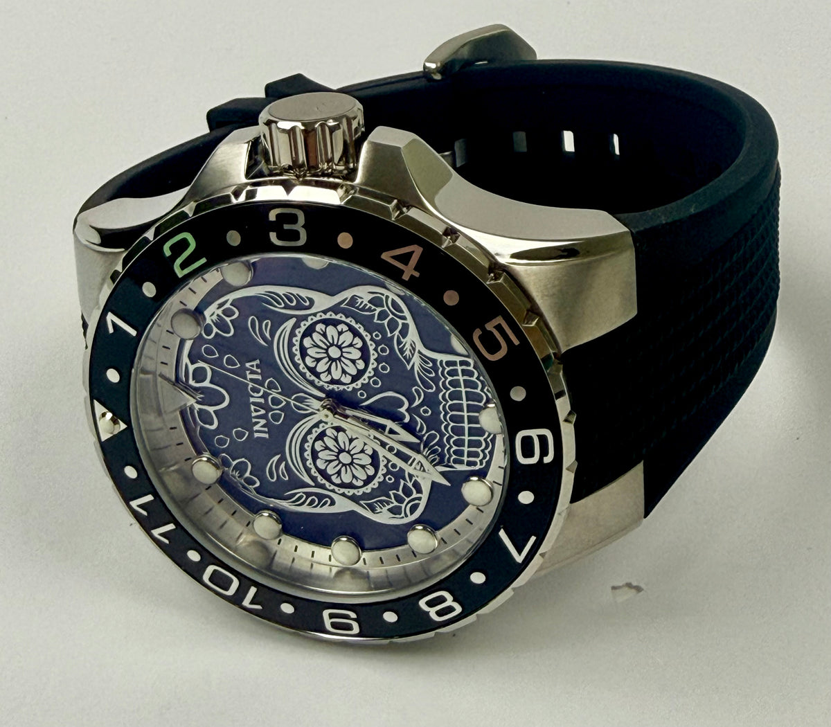 36855 Invicta Aviator Dia De Los Muertos MOP Black Dial Sugar Skull 50mm  Watch