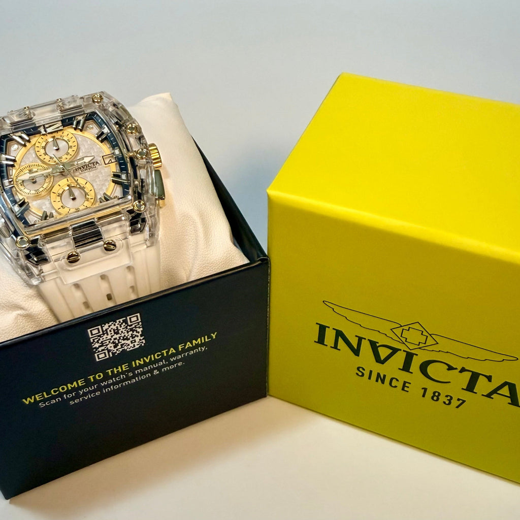 Invicta S1 Rally 42mm Gold Dial Transparent Case Quartz Chronograph Watch 70147
