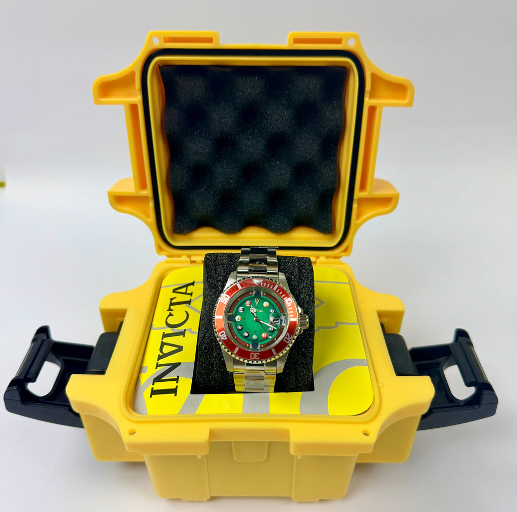 50523 Mens Pro Diver House of Cards Green Dial 40mm Watch with Divers Case