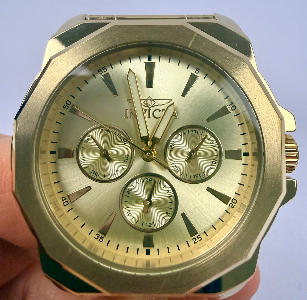 46855 Invicta Speedway Multifunction Mens Gold With Sub Dials 42mm 30 M WR