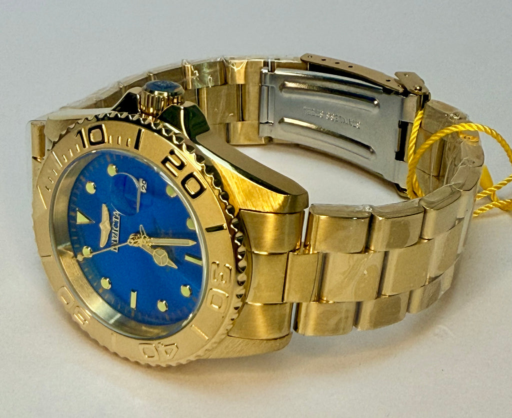 29947 Invicta Men's Pro Diver 43mm Gold Dial Stainless Steel Watch 200 m WR