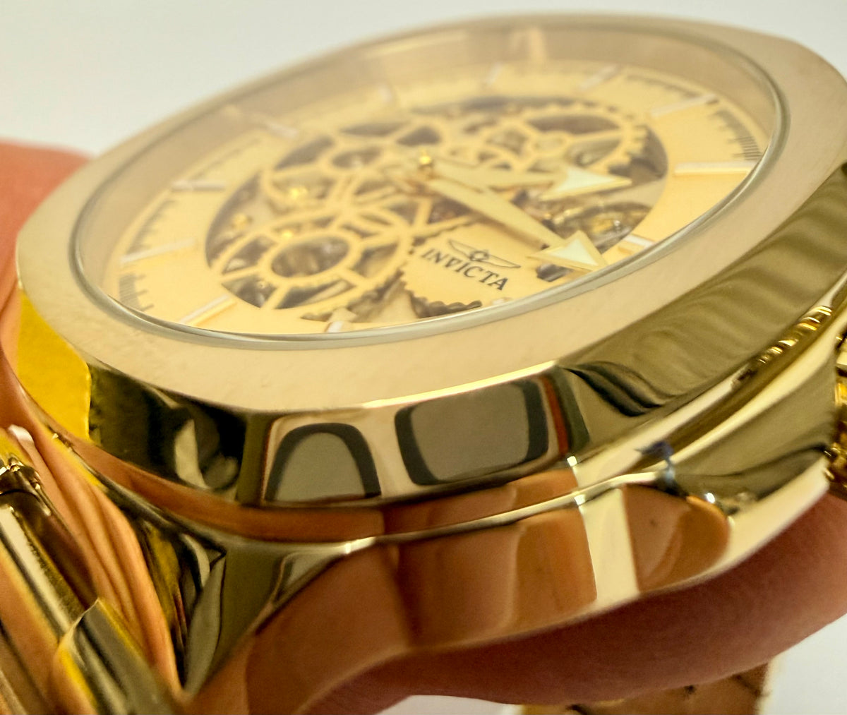 70004 Objet D Art Automatic Gold Tone Steel Skeleton Dial 43.5mm