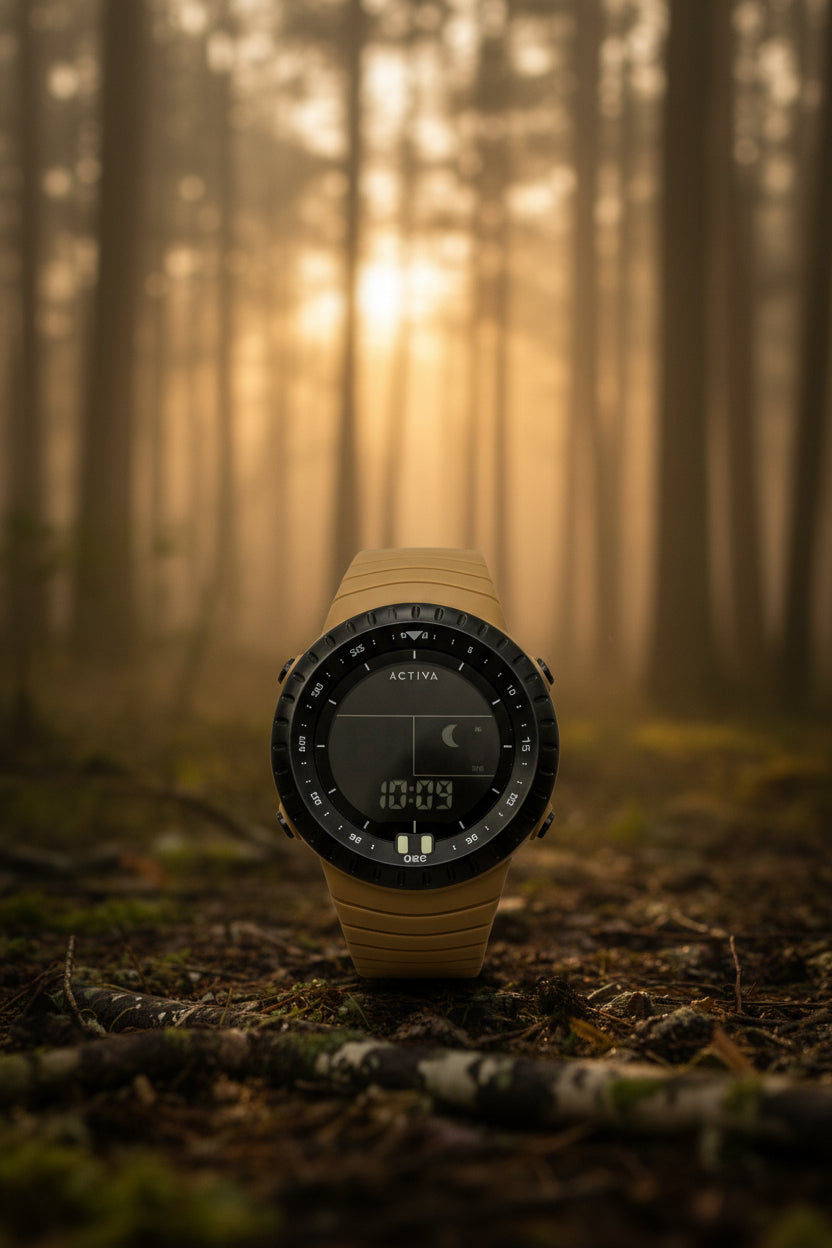 Activa X Odyssey  Brown watch with a visible brand tag on a white surface