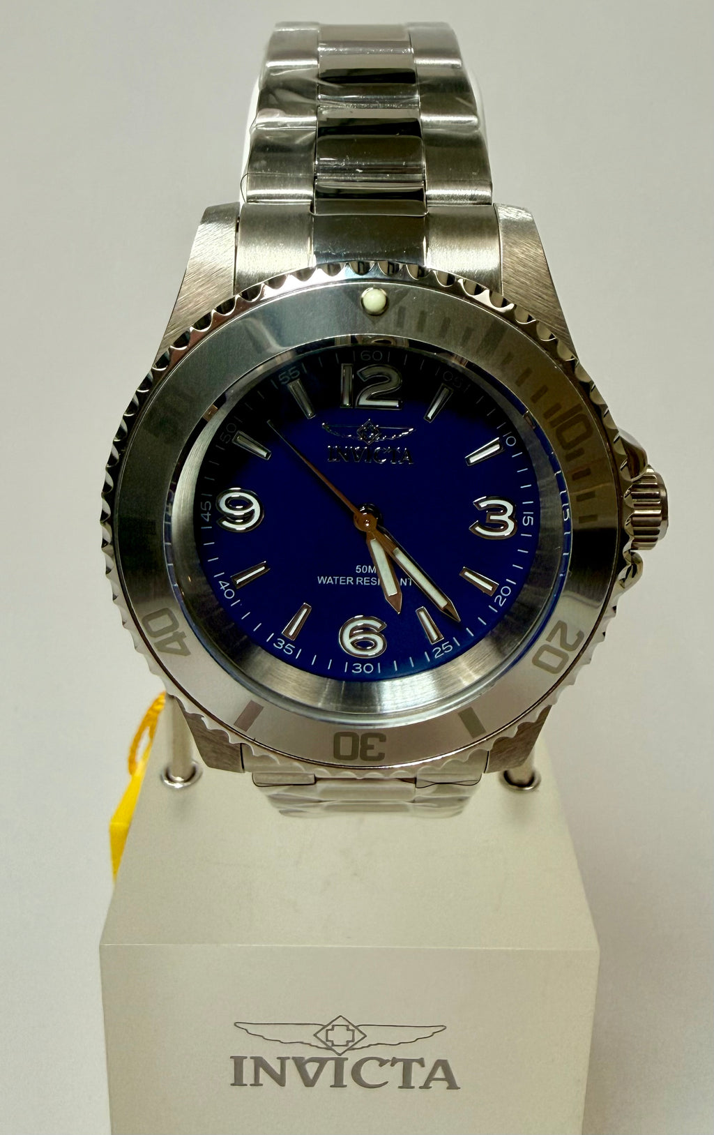 69478 Mens Specialty Rowan 40mm Stainless Steel Blue Dial Watch Coin Bezel and 50m WR