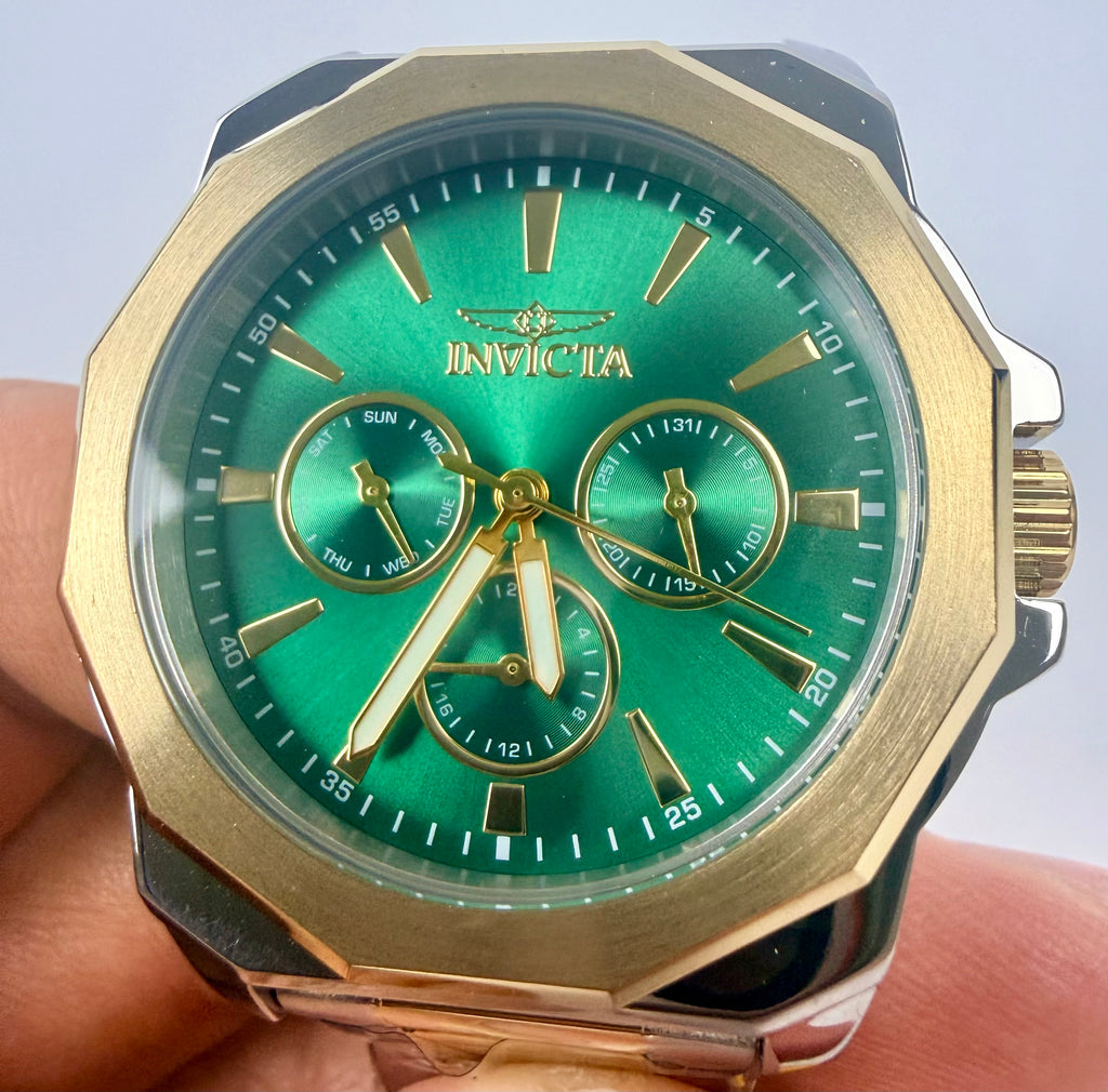 46847 Invicta Speedway Multifunction Mens 42mm Two Tone Green Dial Watch
