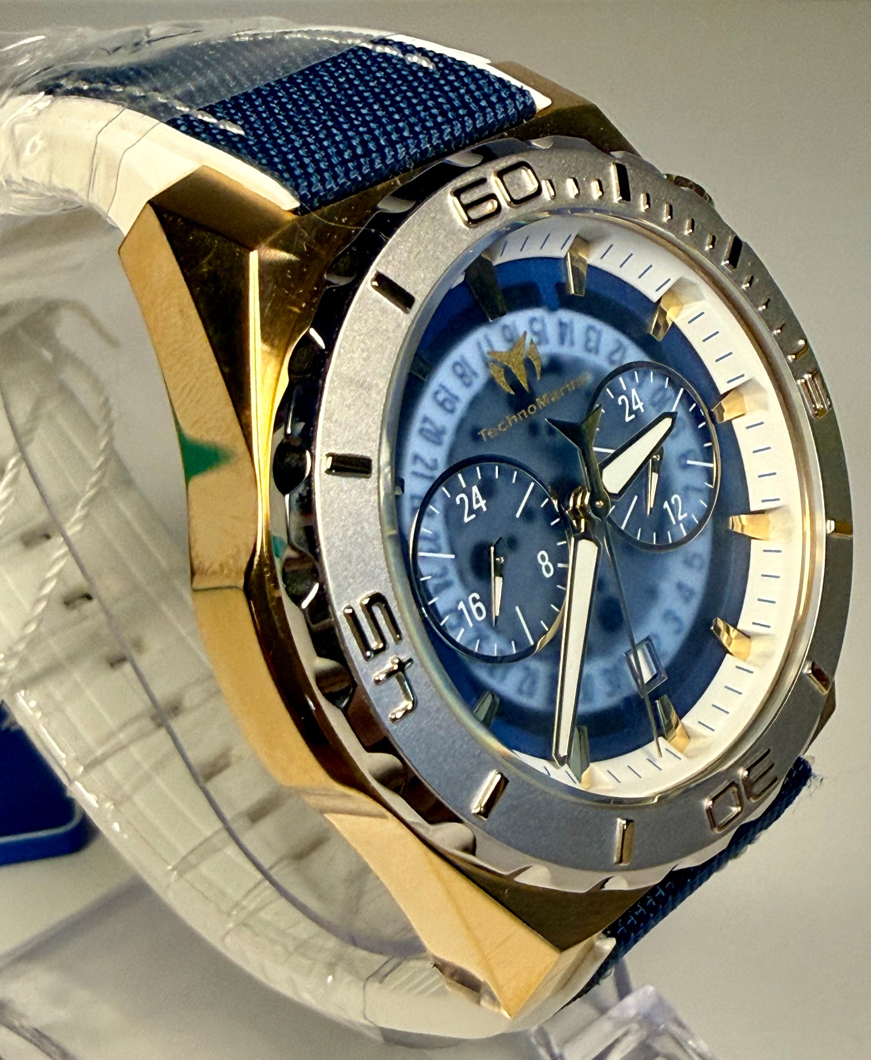 TechnoMarine Reef Shark Swiss Ronda Z50 Caliber Men's Watch - 48mm. White, Blue (ZG-TM-519007) Opposite side view