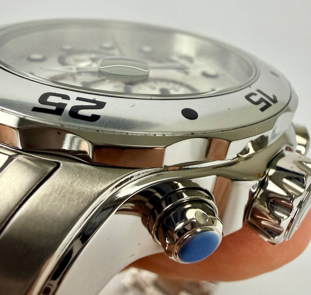 0071 Mens Pro Diver Scuba 48mm Stainless Steel Chronograph Silver Dial 200m Watch