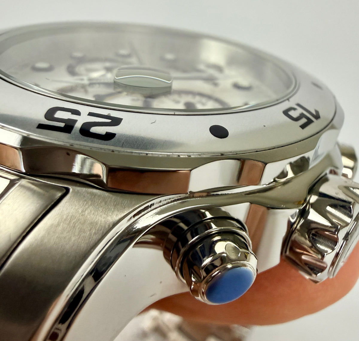 0071 Mens Pro Diver Scuba 48mm Stainless Steel Chronograph Silver Dial 200m Watch